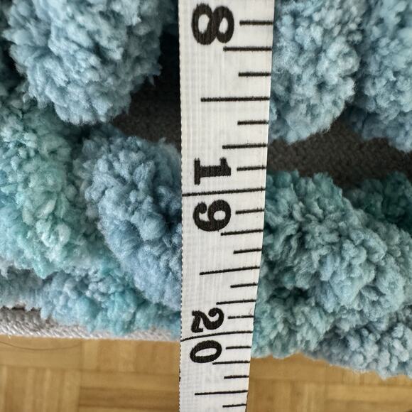 Handmade Chunky Knit Shawl Wrap Scarf Ombre Teal Green Boho Cozy Open Weave Yarn - Picture 6 of 6